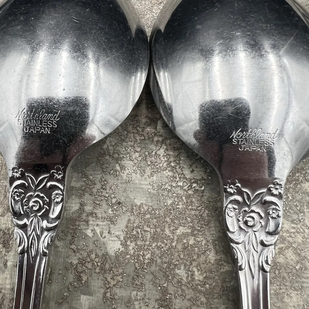 Vtg Oneida Michelangelo Stainless Serving Set 4 Pc Ladle Meat Fork Soup Spoons